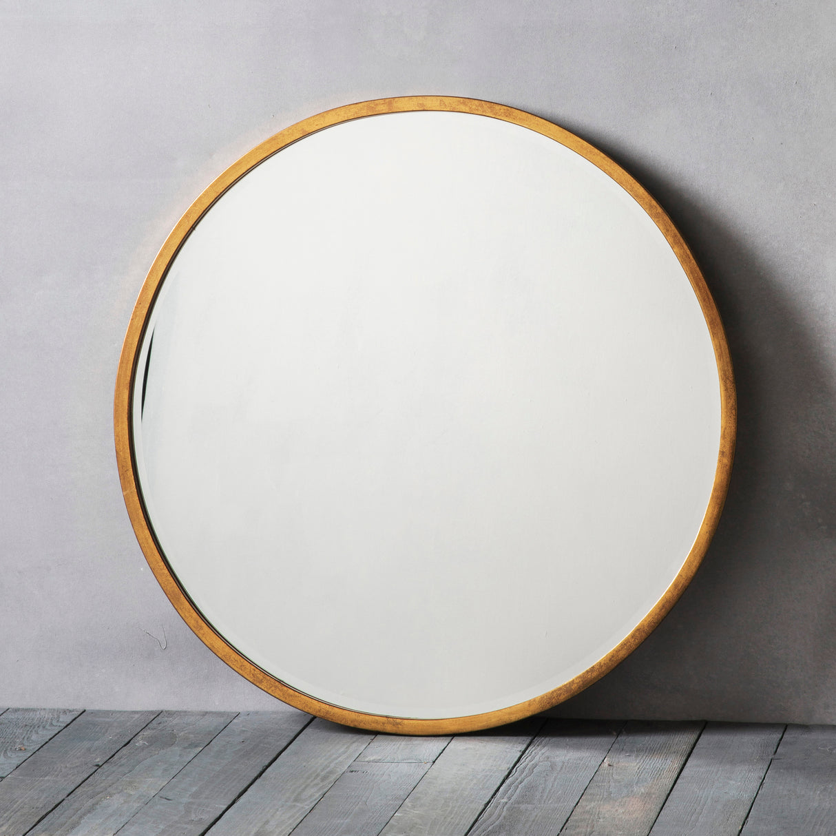 Amos Antique gold paint large round mirror – from Amos Lighting + Home