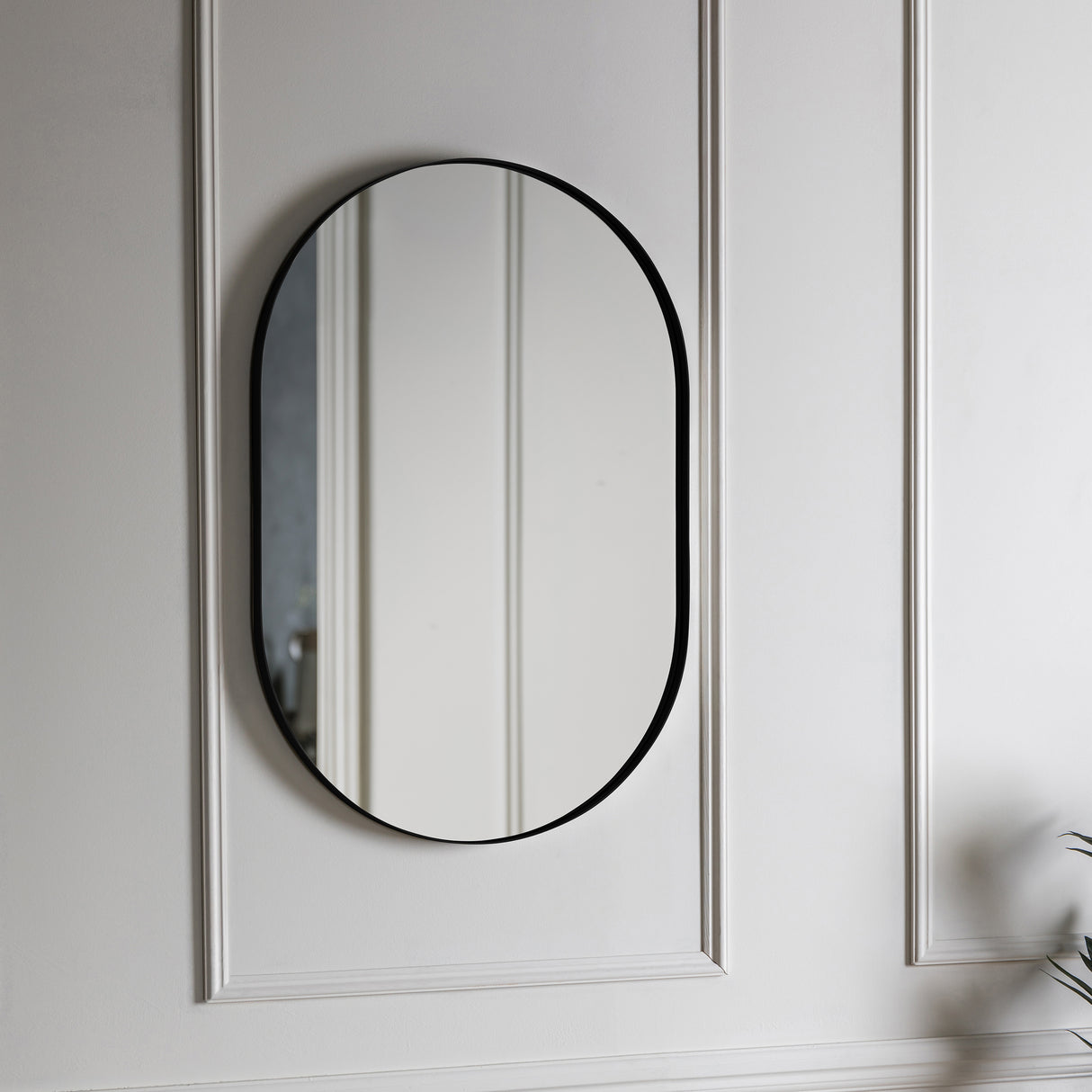 Amos Matt black ellipse mirror – from Amos Lighting + Home