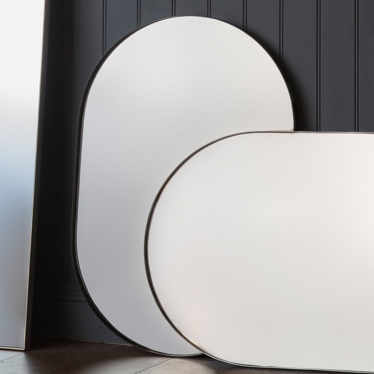 Amos Matt black ellipse mirror – from Amos Lighting + Home
