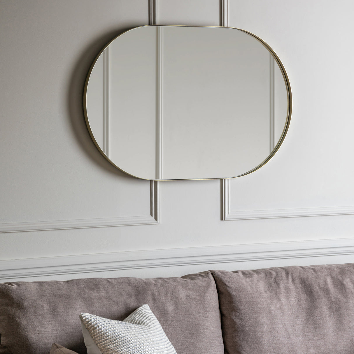 Amos Champagne gold ellipse mirror – from Amos Lighting + Home