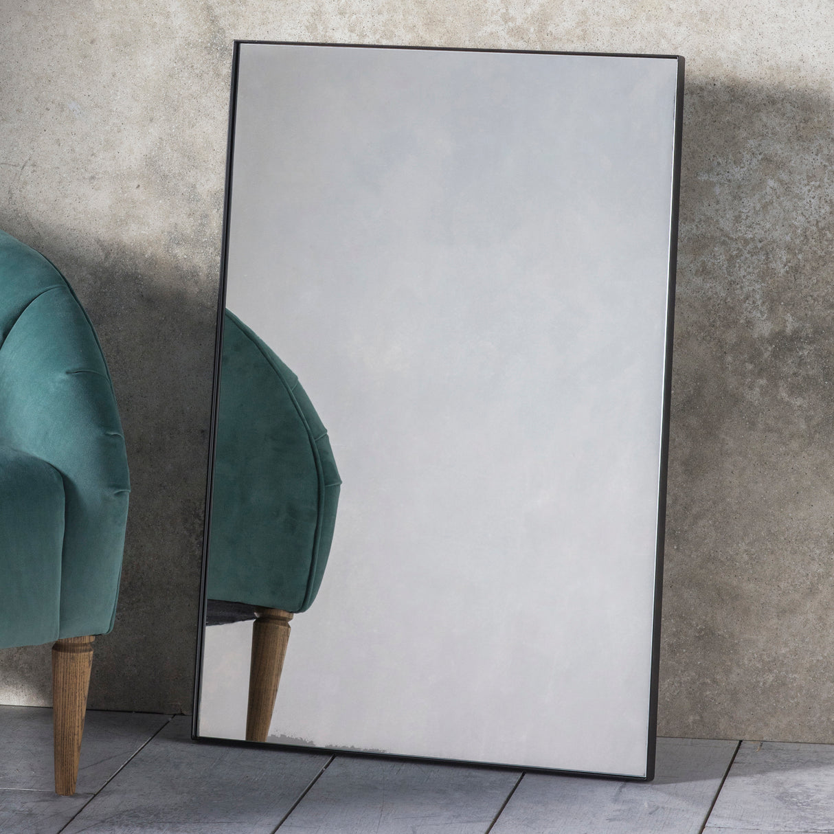 Amos Matt black rectangle mirror – from Amos Lighting + Home