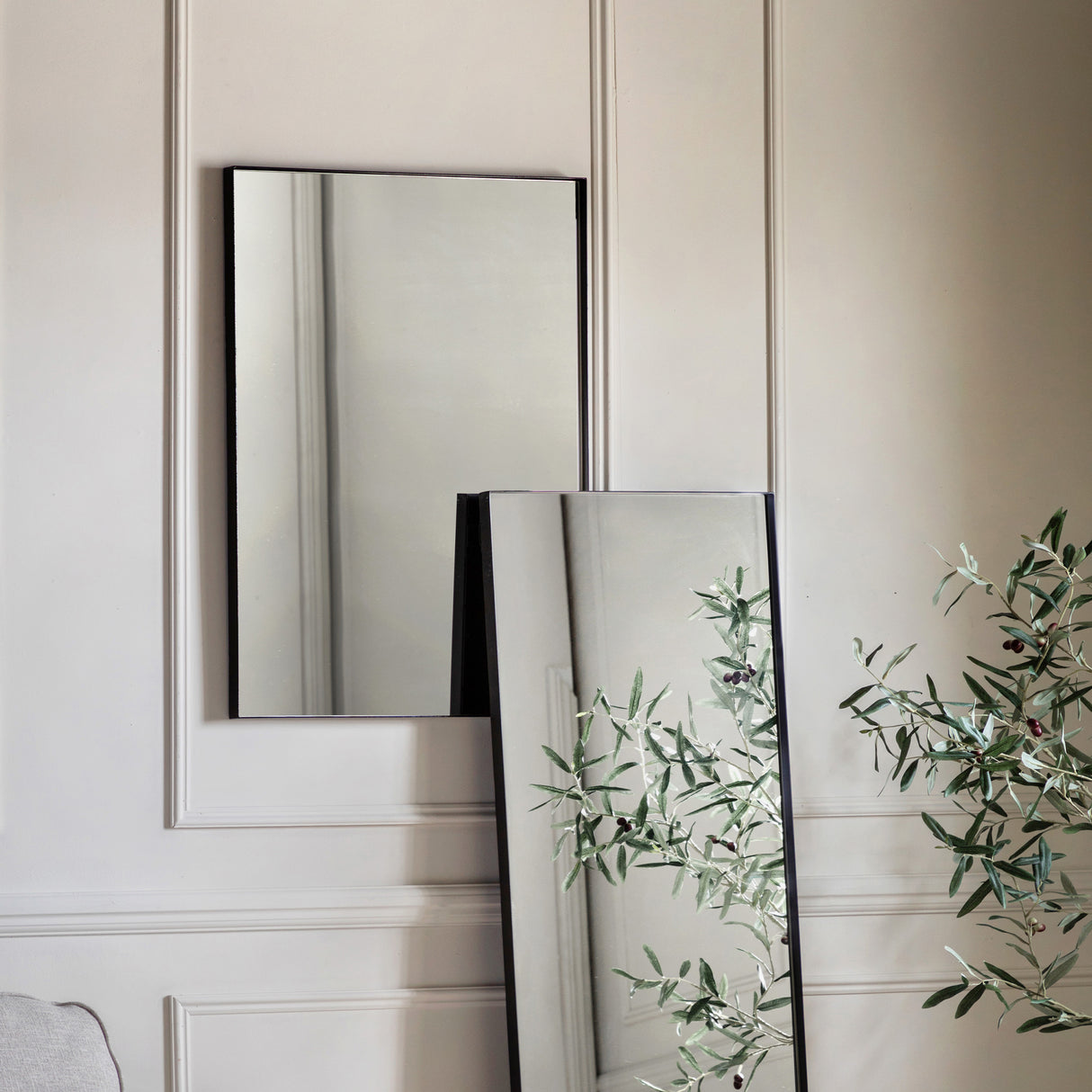 Amos Matt black rectangle mirror – from Amos Lighting + Home