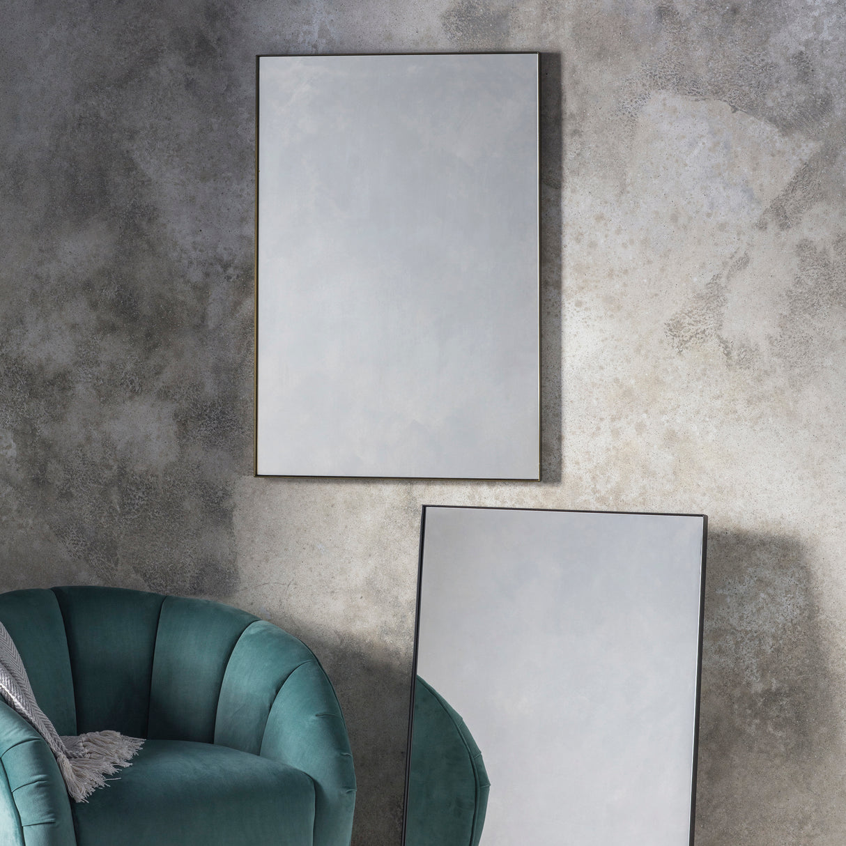 Amos Aged bronze paint rectangle mirror – from Amos Lighting + Home