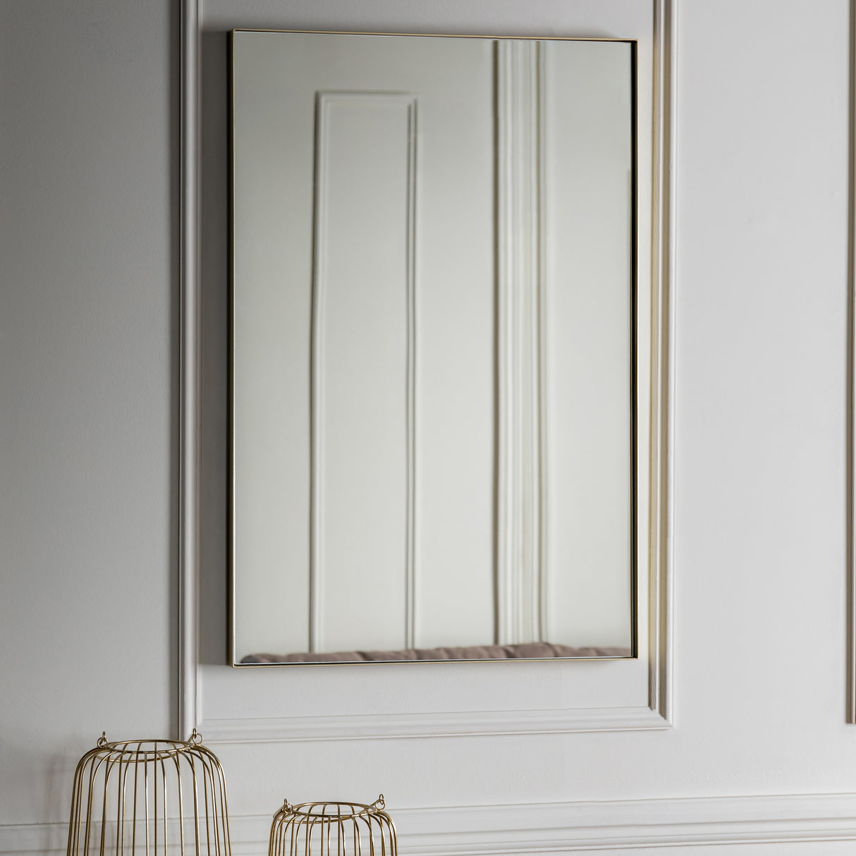 Amos Champagne gold paint rectangle mirror – from Amos Lighting + Home