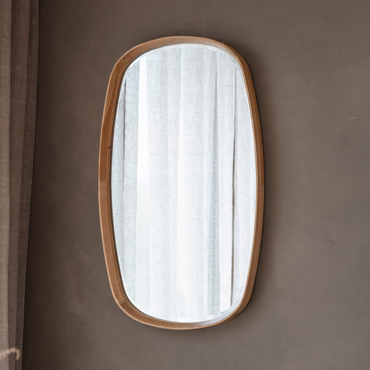 Amos Solid oak ellipse mirror – from Amos Lighting + Home