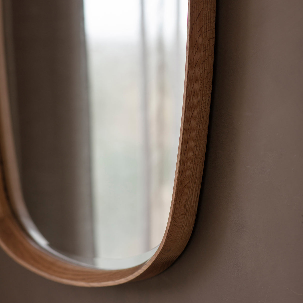 Amos Solid oak ellipse mirror – from Amos Lighting + Home