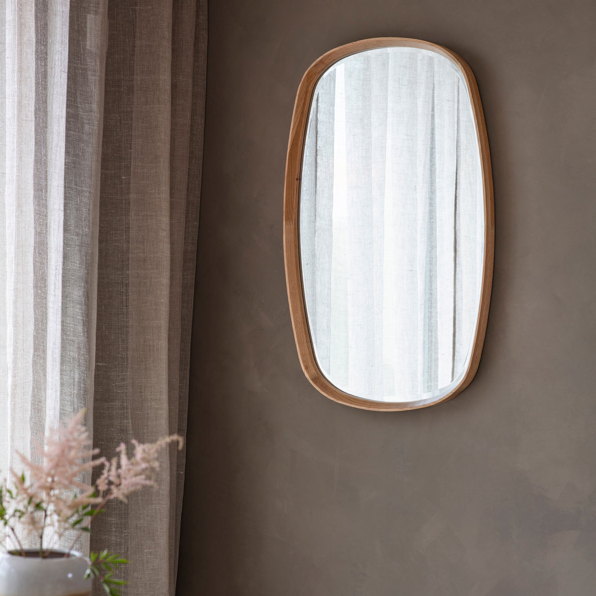 Amos Solid oak ellipse mirror – from Amos Lighting + Home