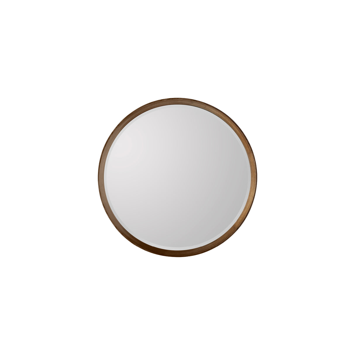 Amos Walnut stained wood medium round mirror – from Amos Lighting + Home