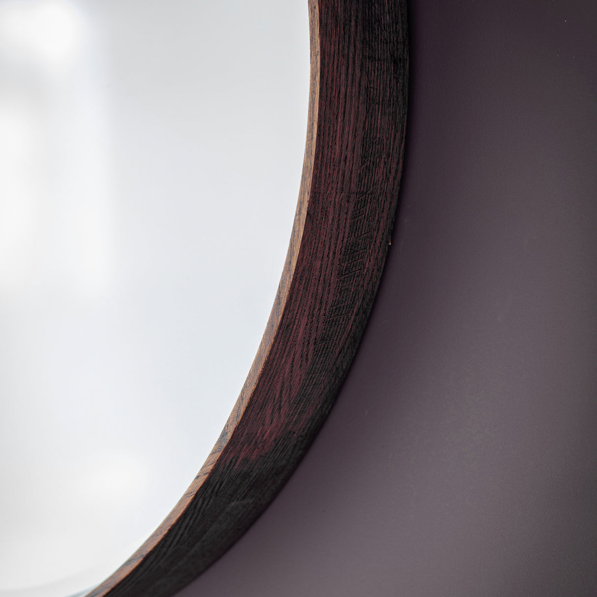Amos Walnut stained wood medium round mirror – from Amos Lighting + Home