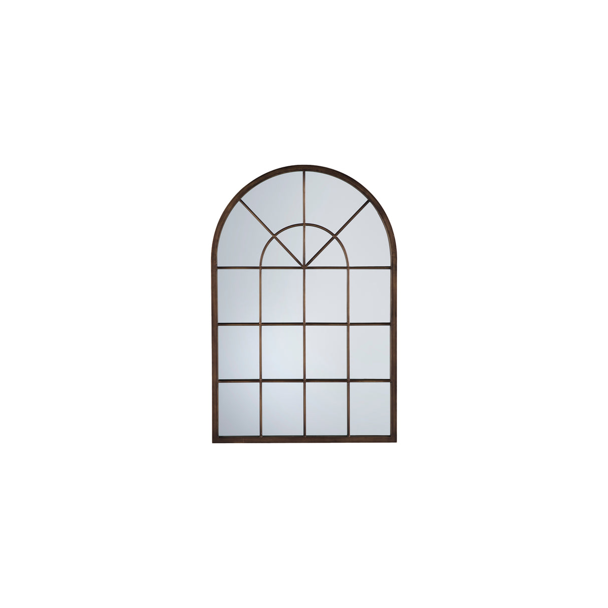 Amos Aged bronze paint arch window mirror – from Amos Lighting + Home