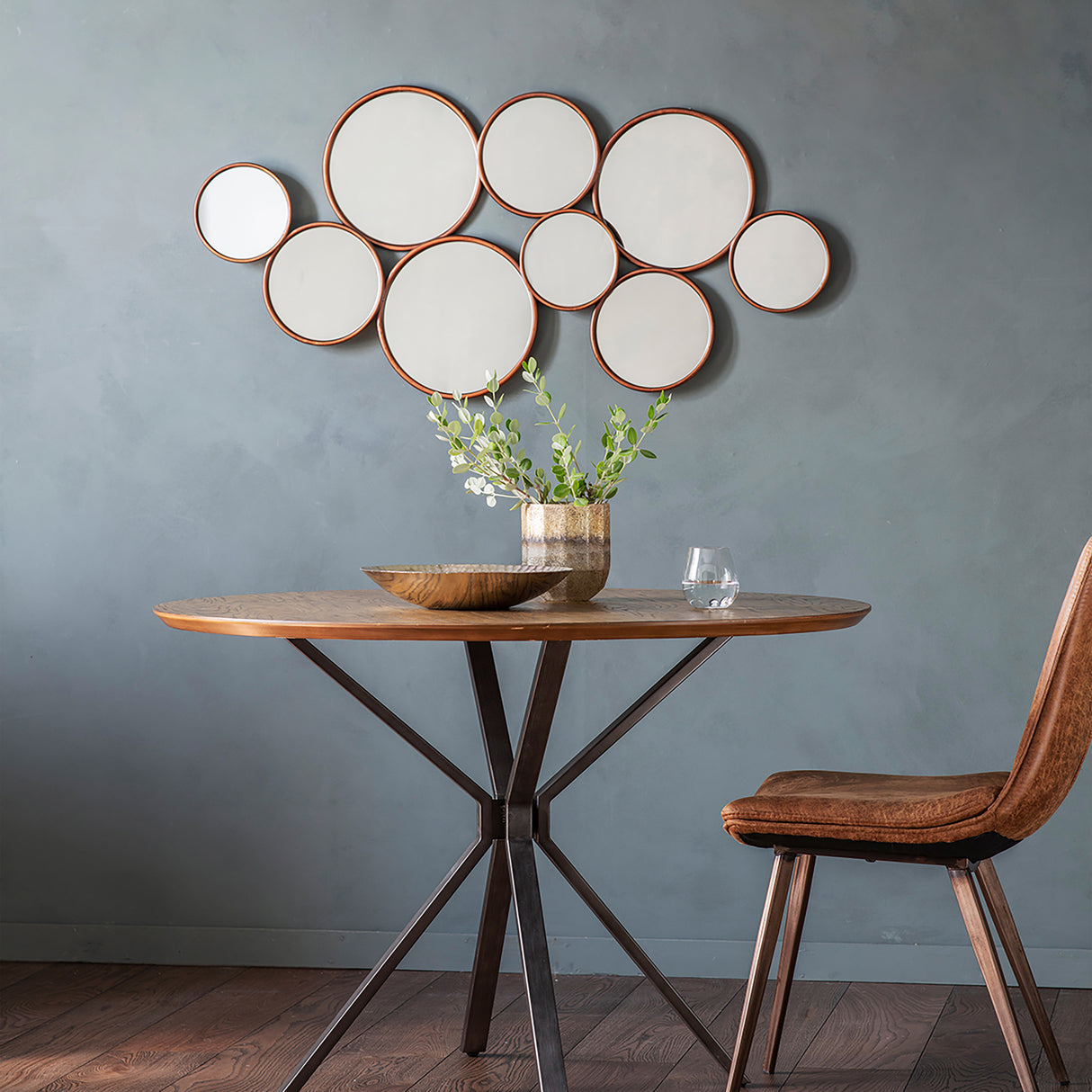 Amos Antique copper round cluster mirror – from Amos Lighting + Home