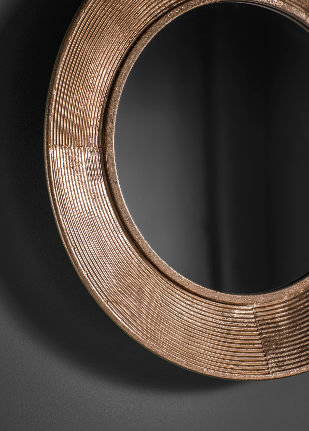 Amos Aged gold concaved frame round mirror – from Amos Lighting + Home