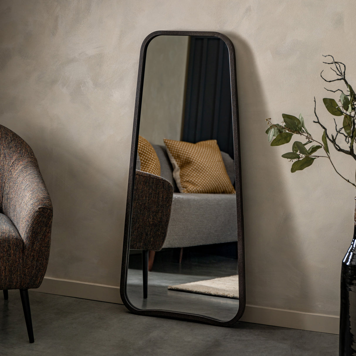 Amos Black tapered leaner mirror – from Amos Lighting + Home