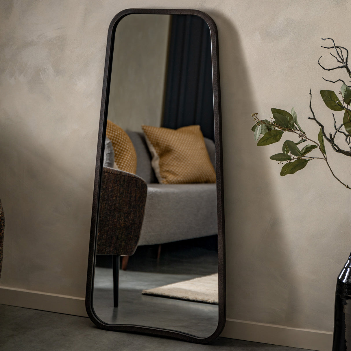 Amos Black tapered leaner mirror – from Amos Lighting + Home