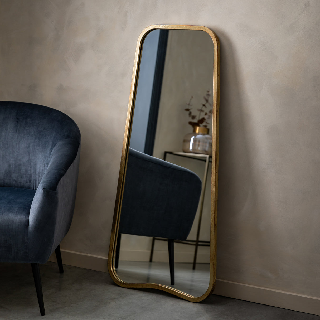 Amos Distressed gold tapered leaner mirror – from Amos Lighting + Home