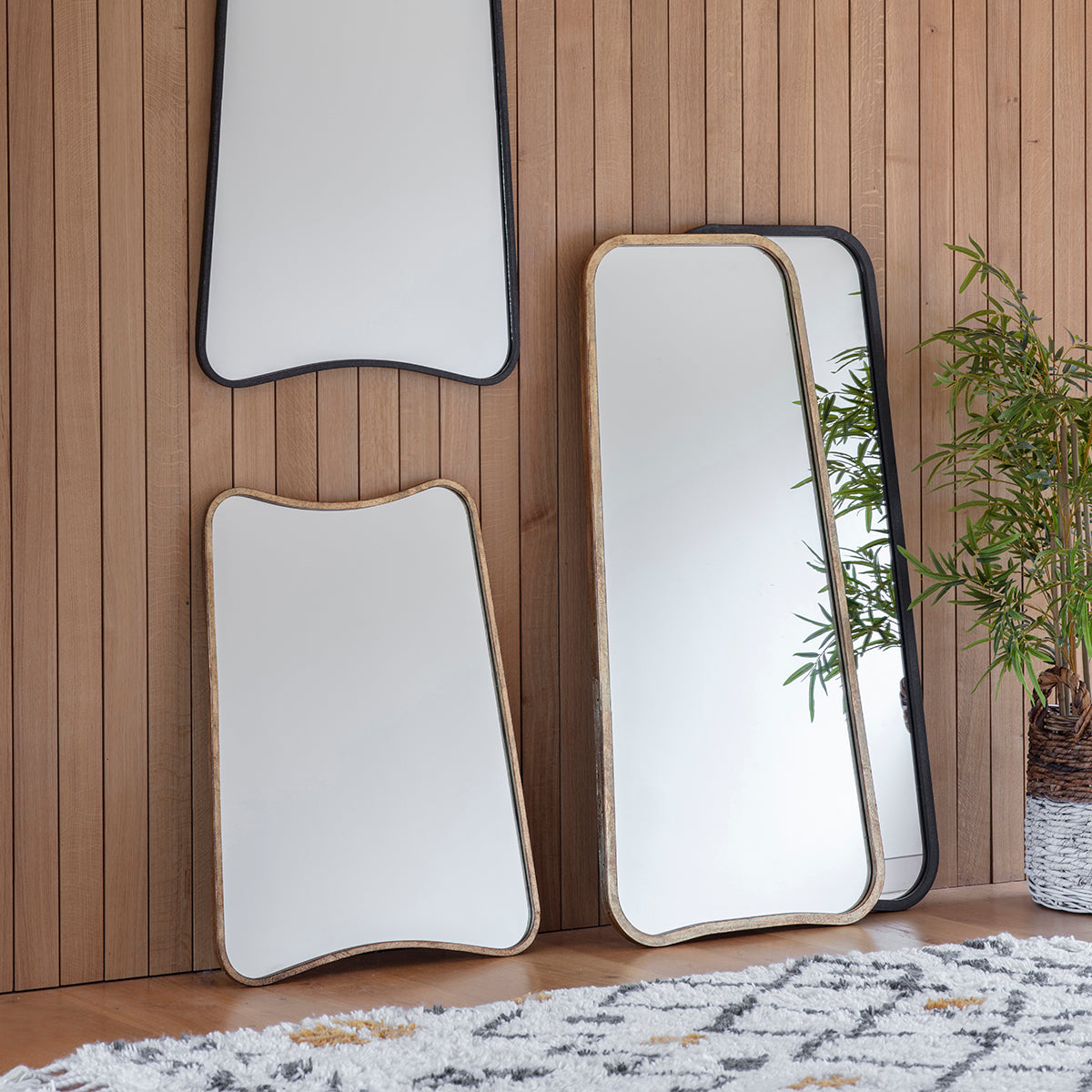 Amos Distressed gold tapered rectangle mirror – from Amos Lighting + Home