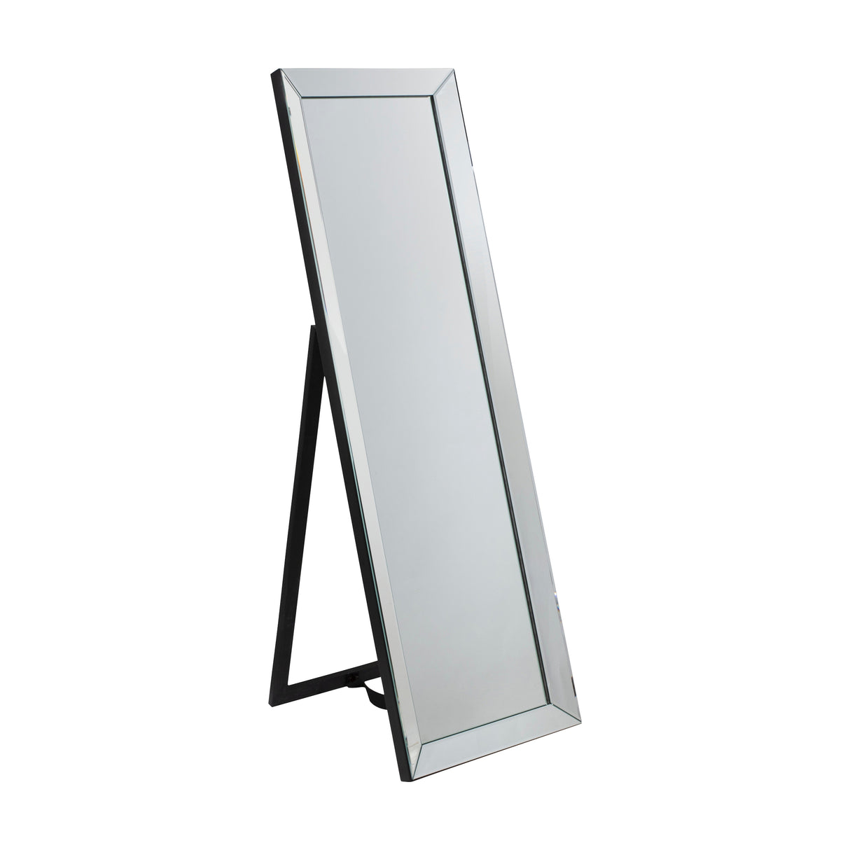 Amos Silver and matt black cheval mirror – from Amos Lighting + Home