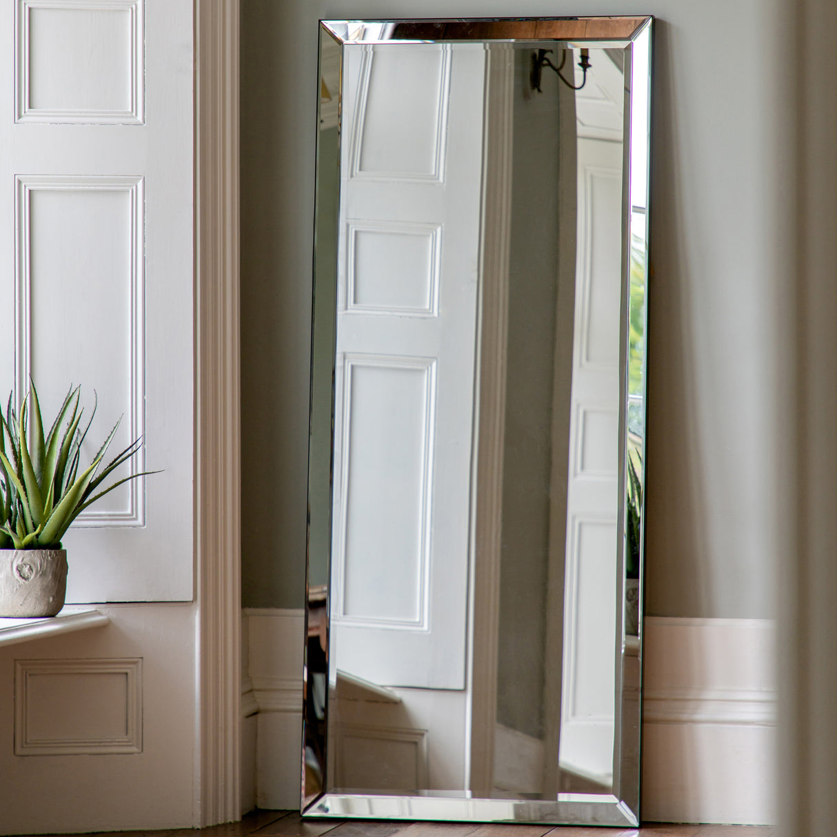 Amos Matt black edged full length mirror – from Amos Lighting + Home