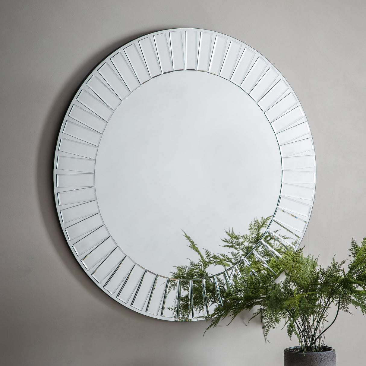 Amos Overlaid mosaic frame round mirror – from Amos Lighting + Home
