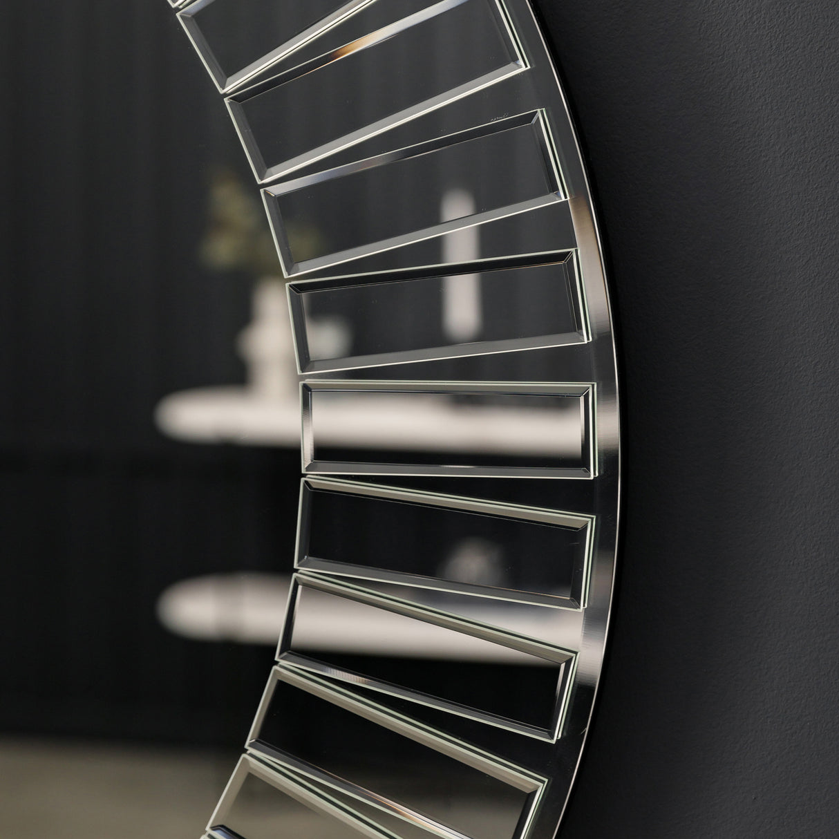 Amos Overlaid mosaic frame round mirror – from Amos Lighting + Home