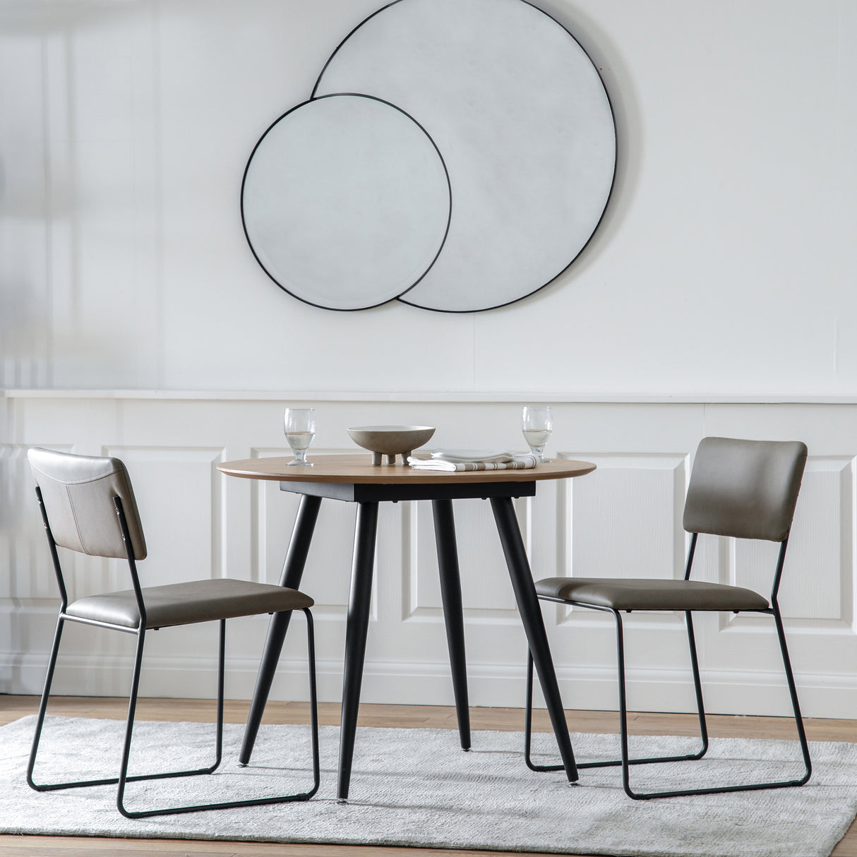 Amos Matt black interlocking round mirrors – from Amos Lighting + Home
