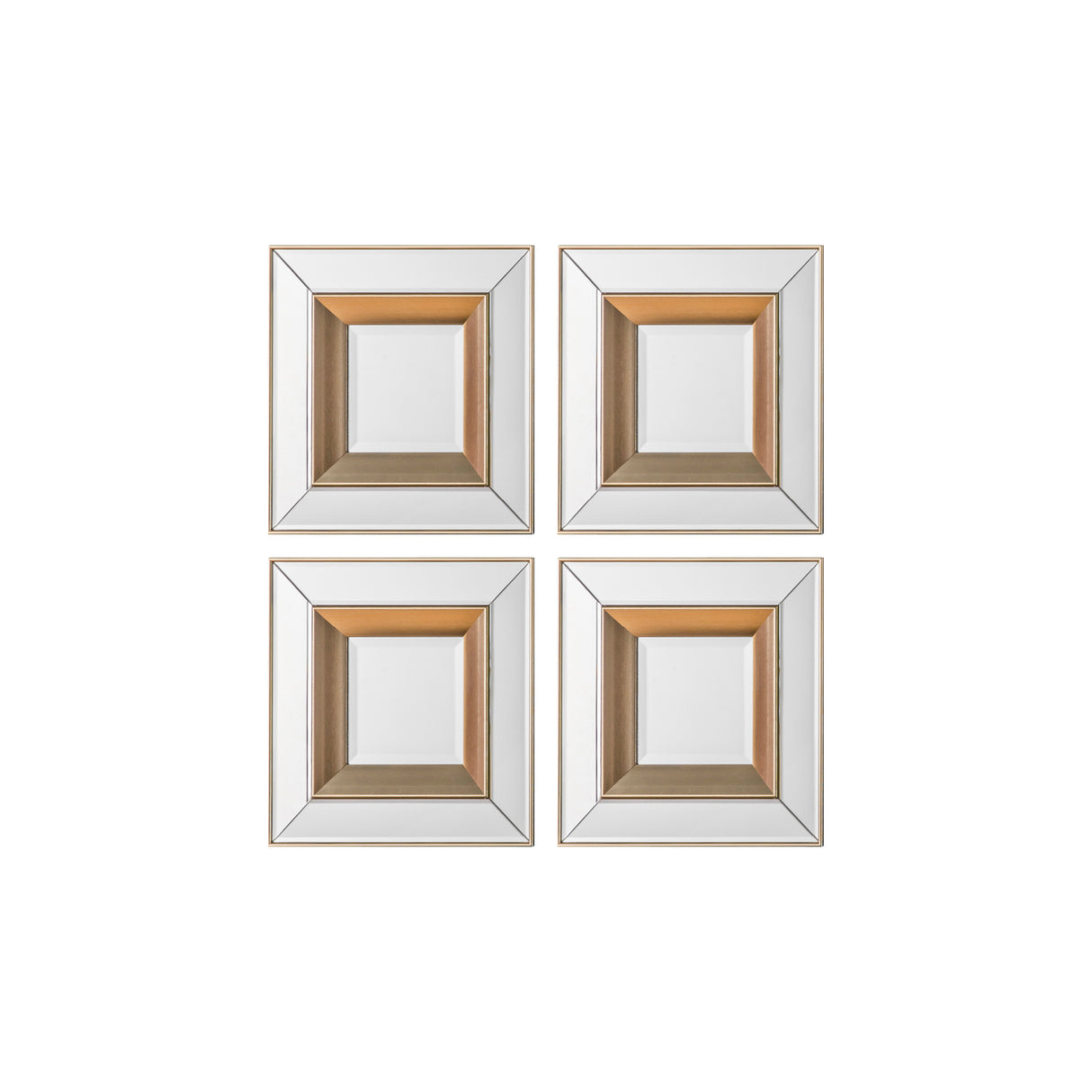 Amos Brushed gold square mirror set of 4 – from Amos Lighting + Home