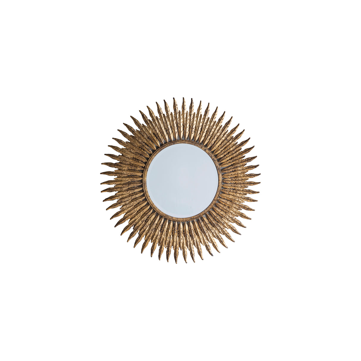 Amos Aged gold feathered frame round mirror – from Amos Lighting + Home