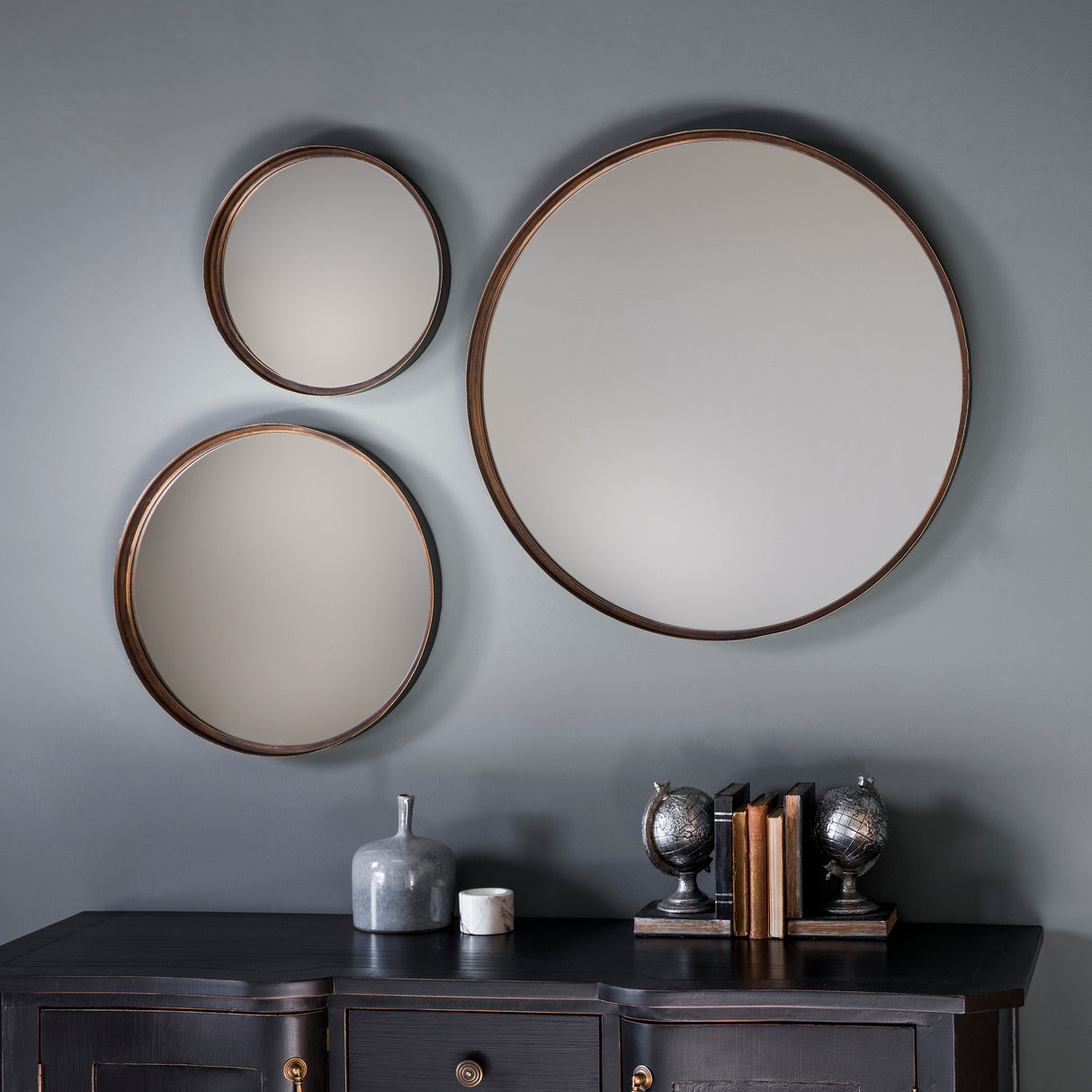 Amos Aged bronze twin pack deep framed large mirrors – from Amos Lighting + Home