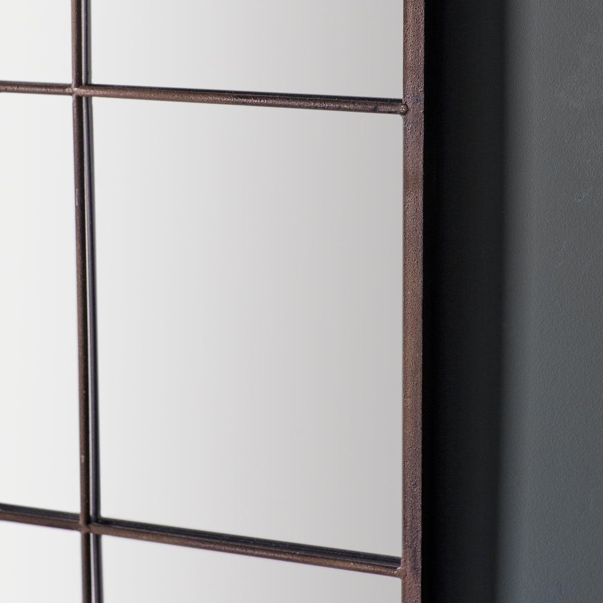 Amos Black rustic arch window mirror – from Amos Lighting + Home