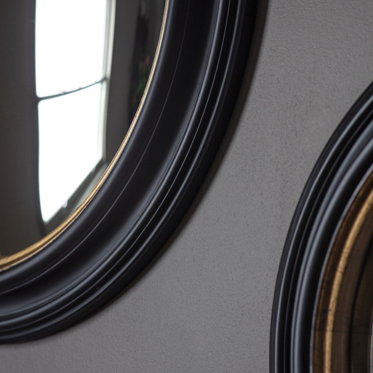 Amos Matt black medium round convex mirror – from Amos Lighting + Home