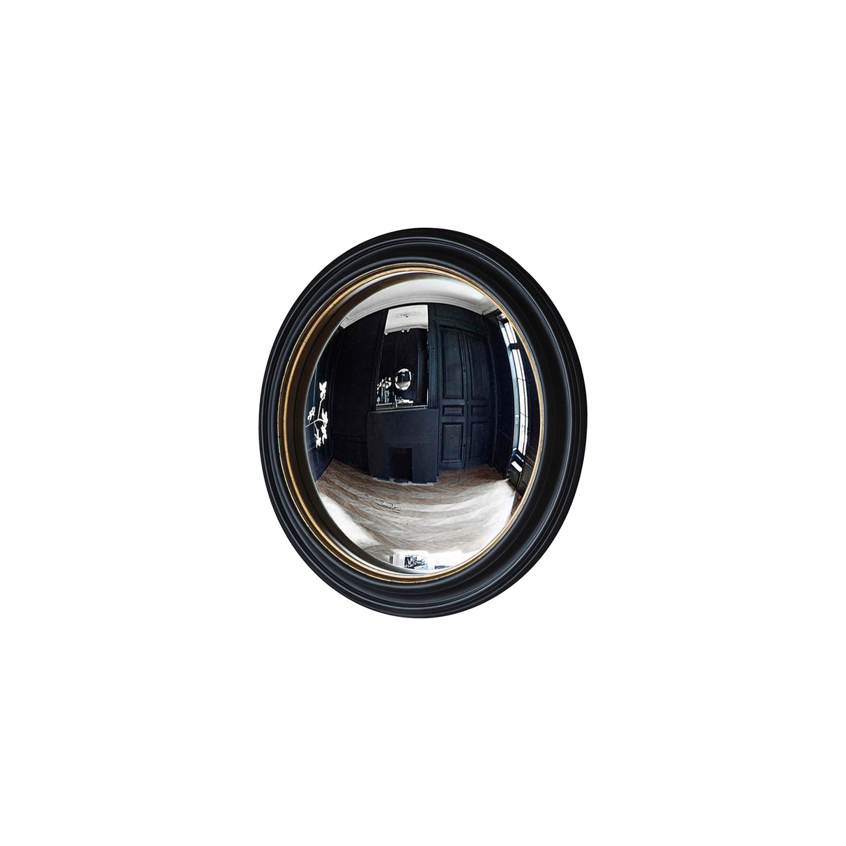 Amos Matt black large round convex mirror – from Amos Lighting + Home