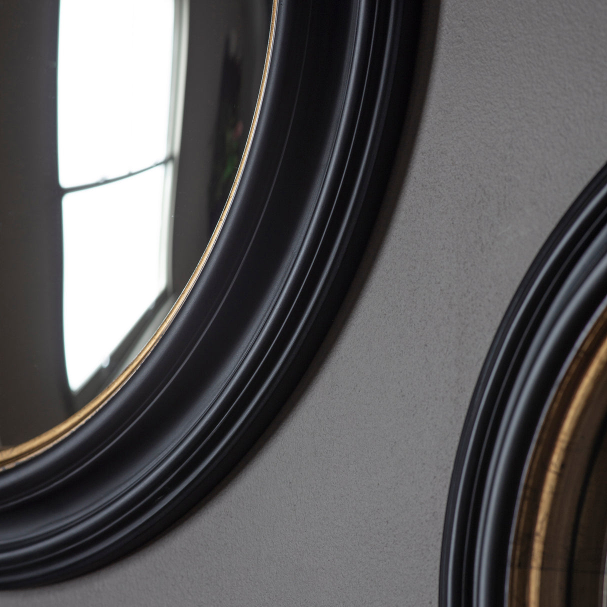 Amos Matt black large round convex mirror – from Amos Lighting + Home