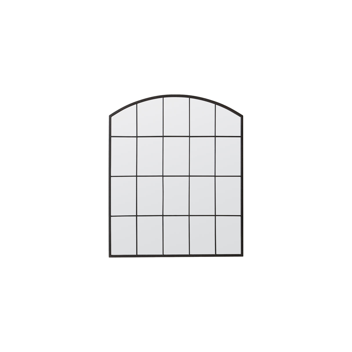 Amos Black rustic arched window mirror – from Amos Lighting + Home