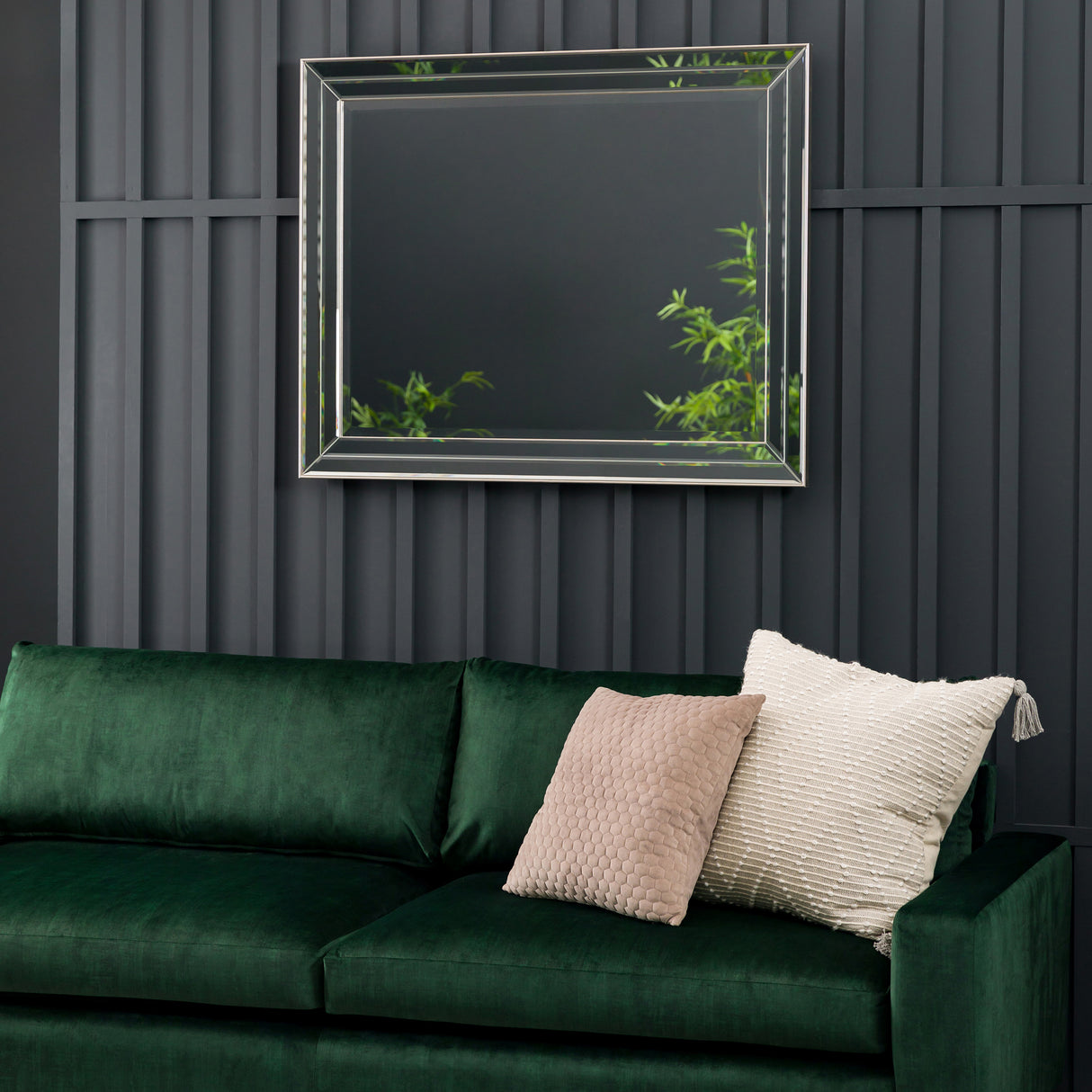 Amos Double bevelled strip large rectangular mirror – from Amos Lighting + Home