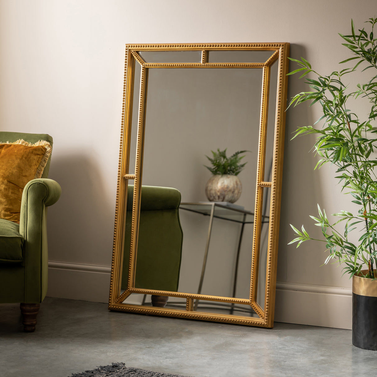 Amos Antique gold rectangular mirror – from Amos Lighting + Home