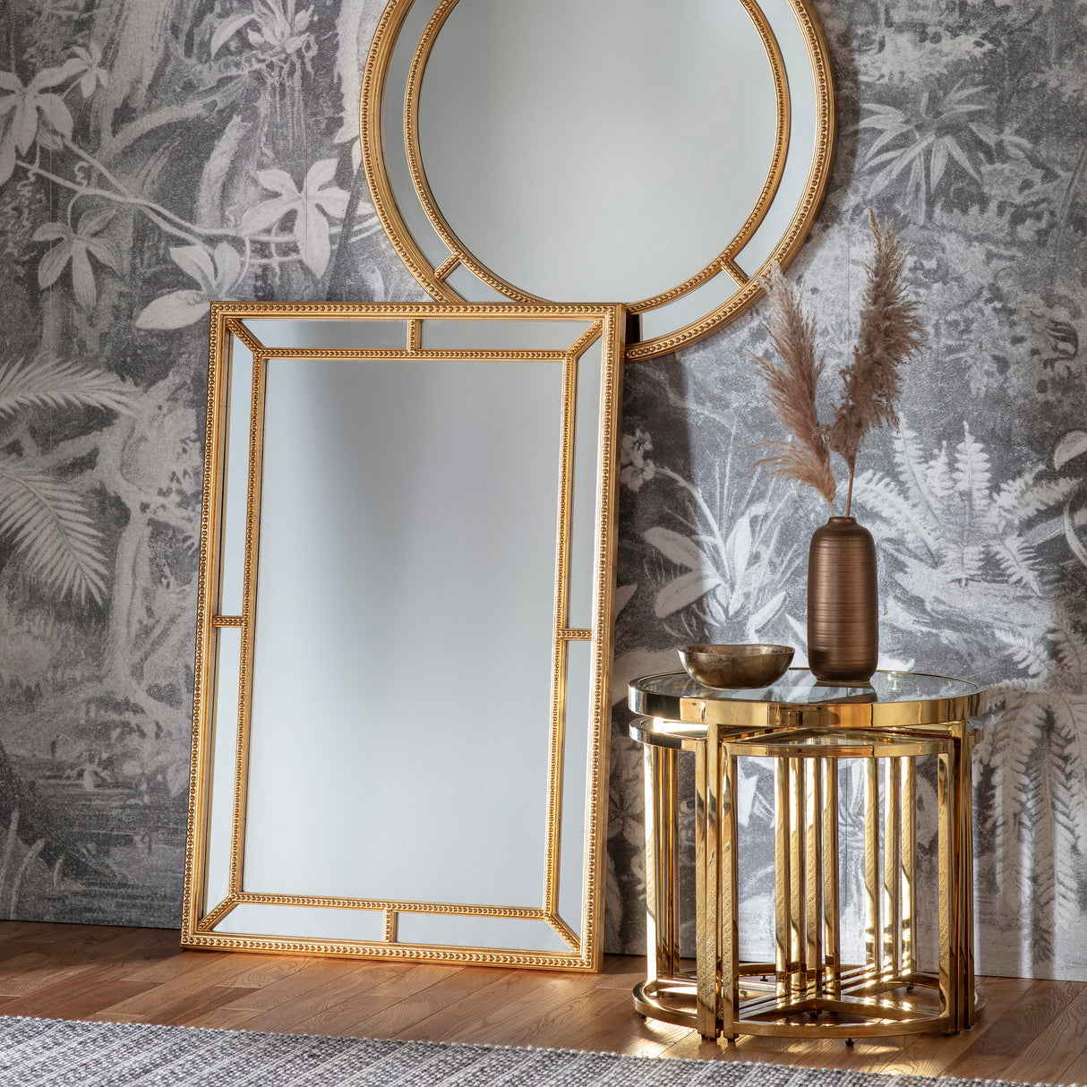 Amos Antique gold rectangular mirror – from Amos Lighting + Home