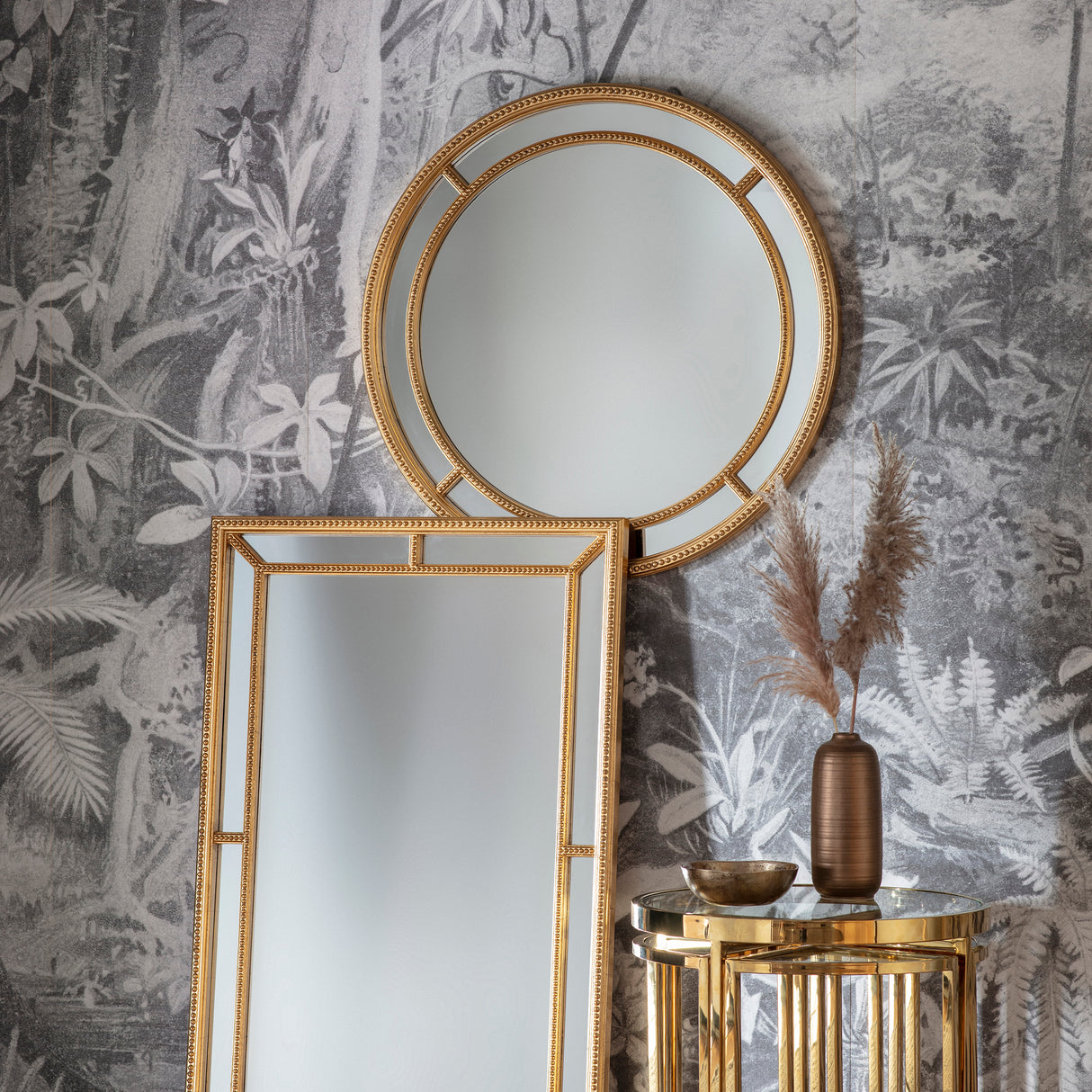 Amos Antique gold round mirror – from Amos Lighting + Home