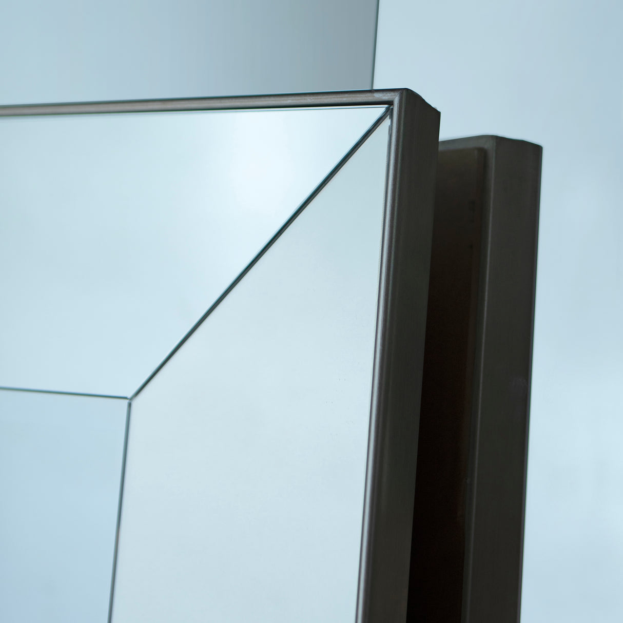 Amos Satin silver bevelled edge rectangular mirror – from Amos Lighting + Home