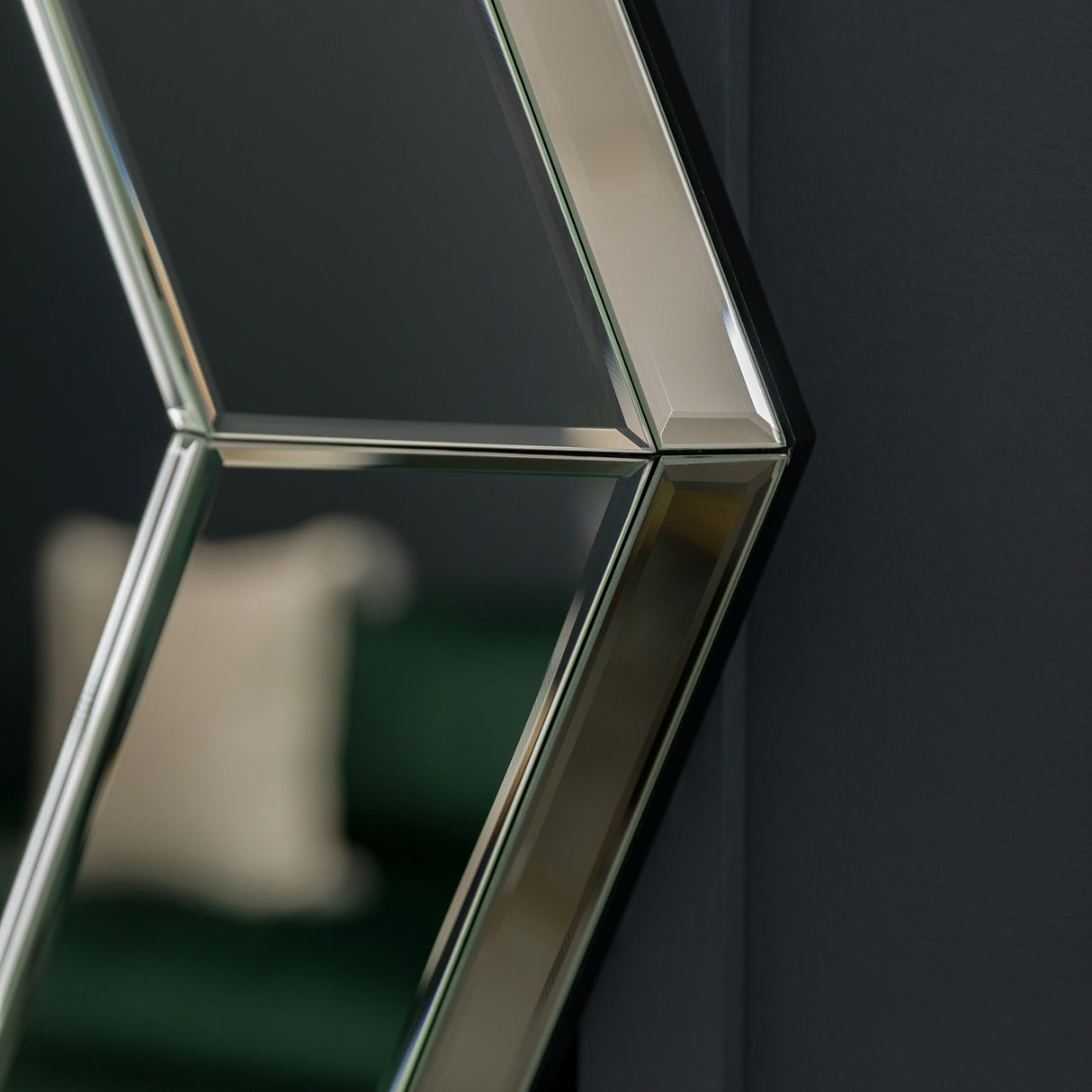 Amos Black glass edged octagon mirror – from Amos Lighting + Home