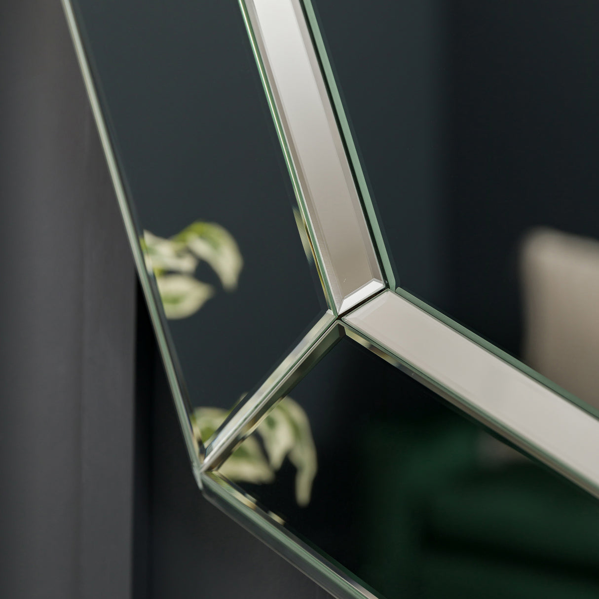 Amos Black glass edged octagon mirror – from Amos Lighting + Home