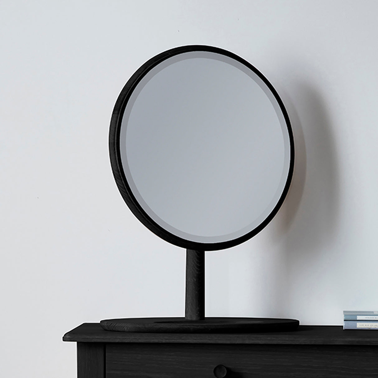 Amos Black stained oak table top mirror – from Amos Lighting + Home