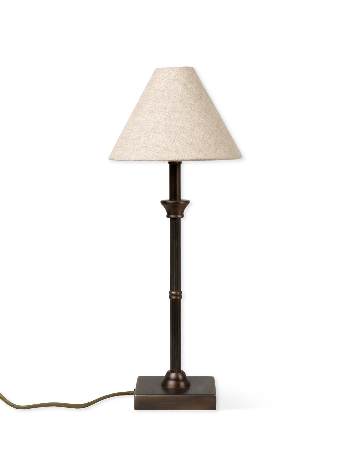 Garden Trading Kelmscot Table Lamp with Linen Shade Antique Bronze