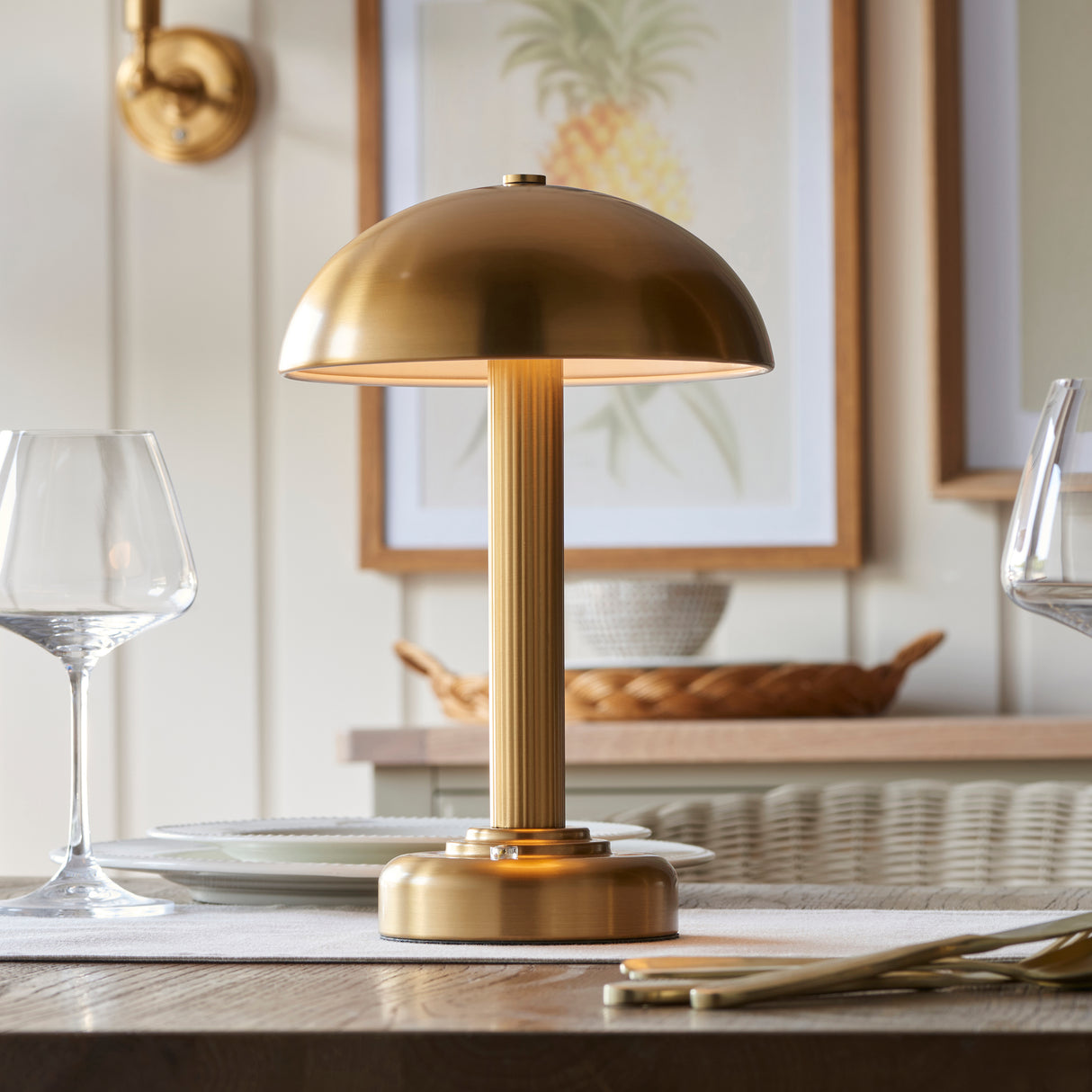Endon Bridport Rechargeable Table Lamp Warm Brass