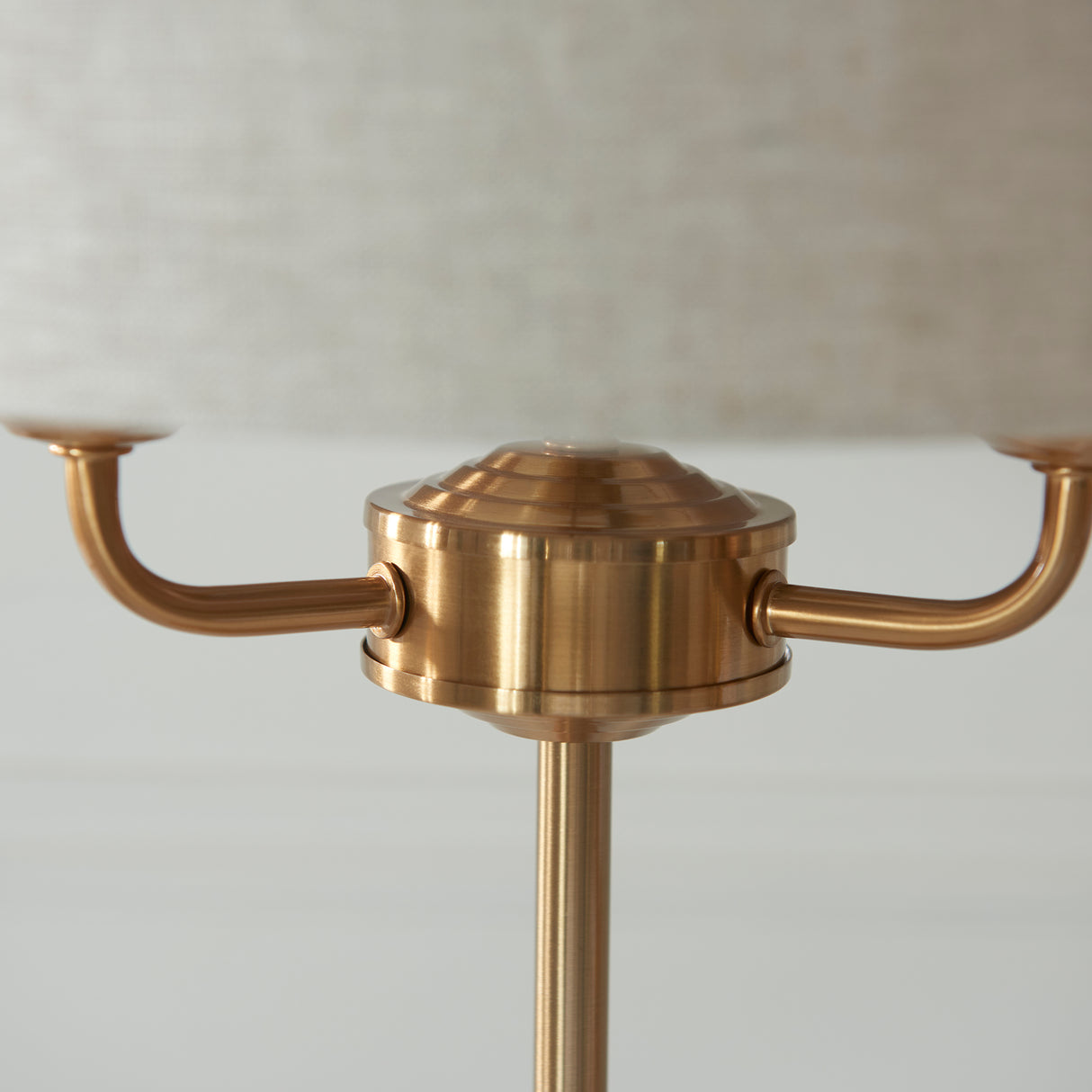 Endon Highclere Table Lamp Vintage Brass & Linen
