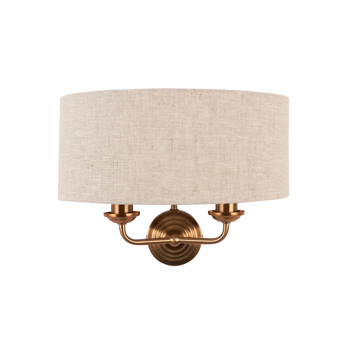 Endon Highclere Wall Light Vintage Brass & Linen