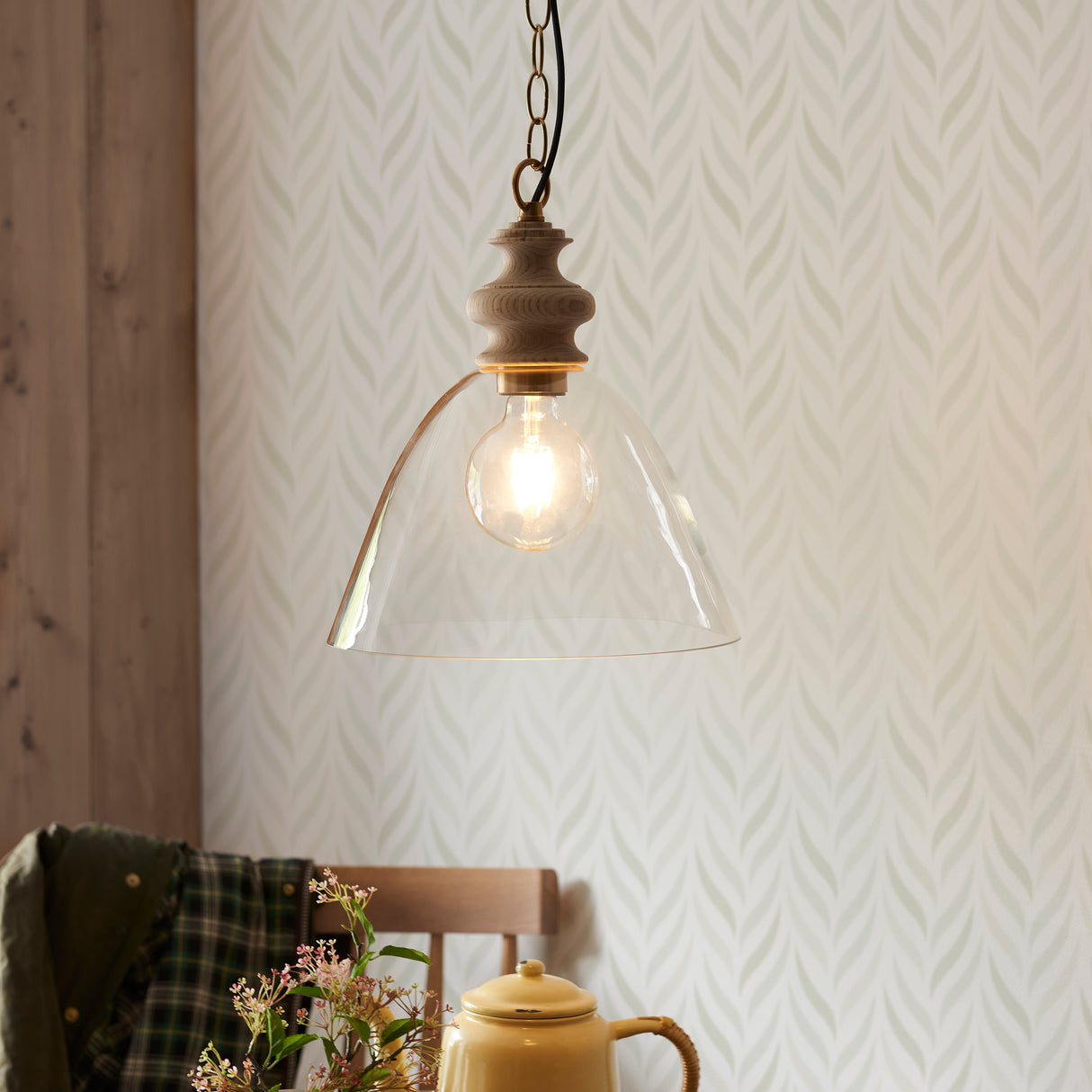 Endon Cotswold Single Pendant Natural Ash