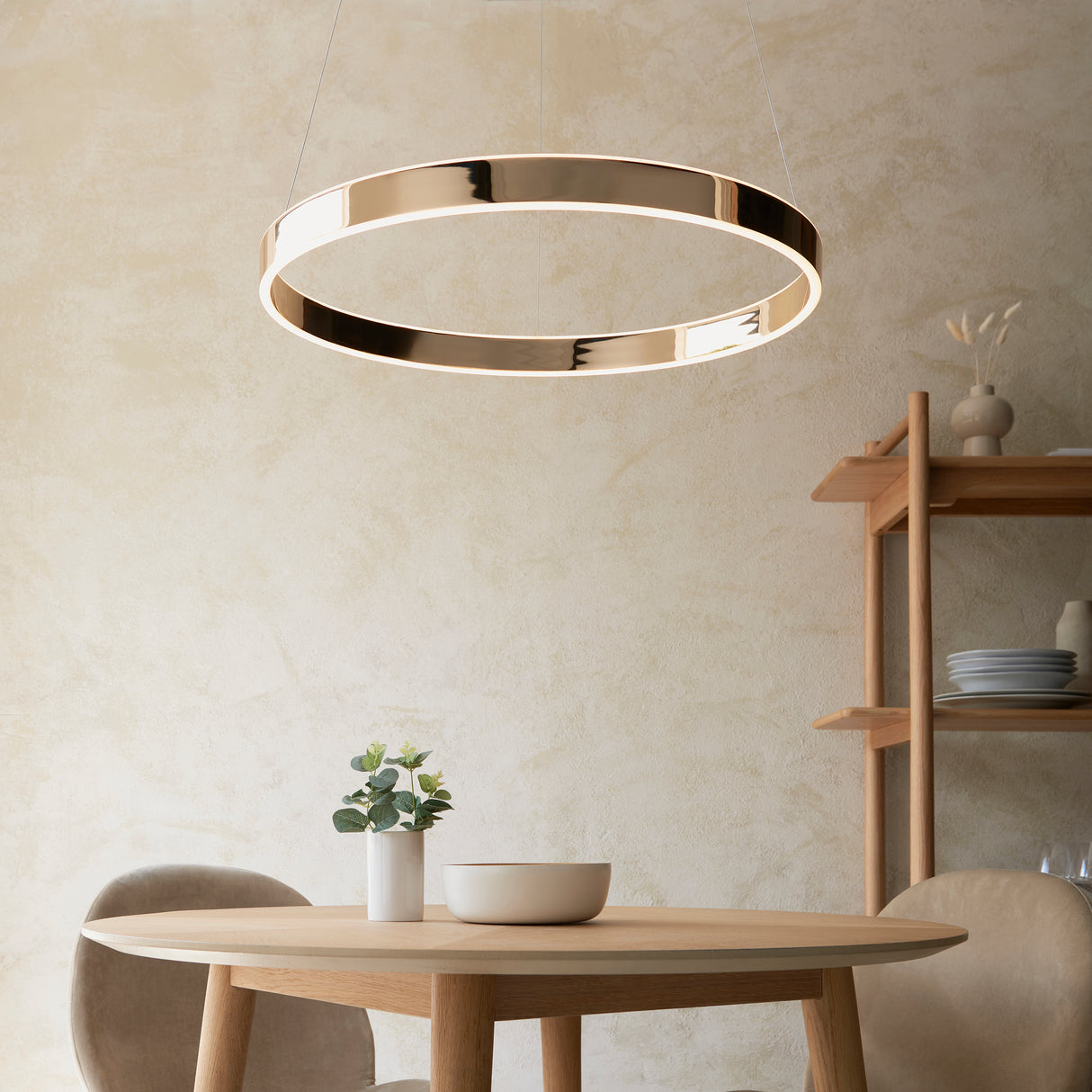 Endon Gen Ring LED Pendant French Gold