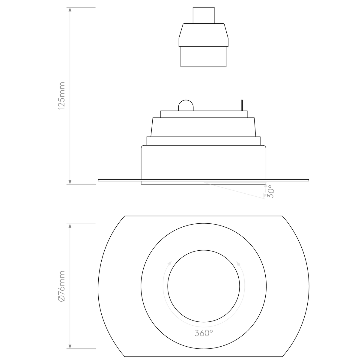 Astro Trimless Round Adjustable Matt White Interior Downlight