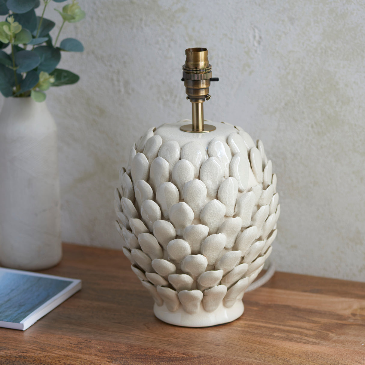 Endon Layered Leaf Table Lamp Base Ivory