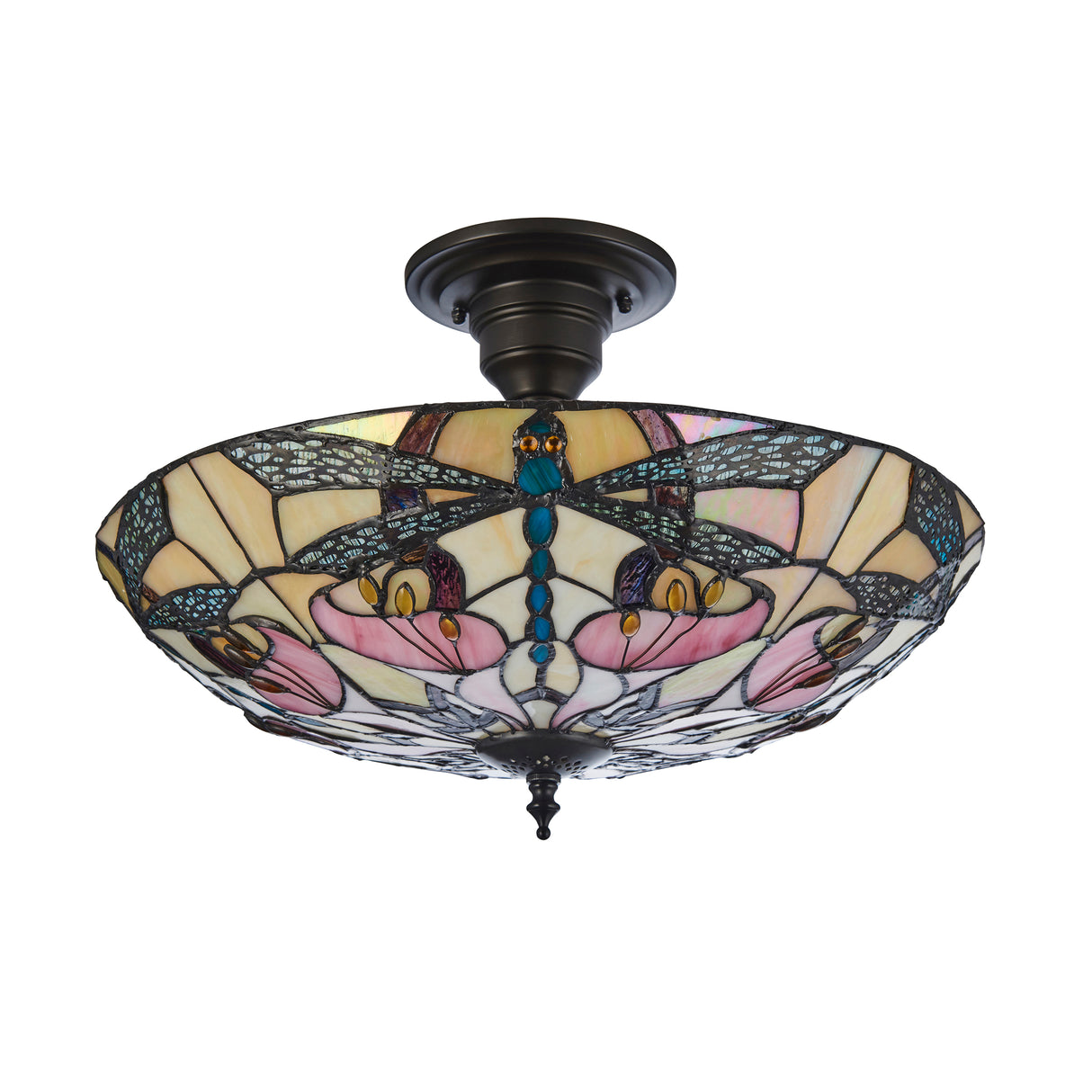 Tiffany Ashton 3lt Semi Flush Ceiling Light
